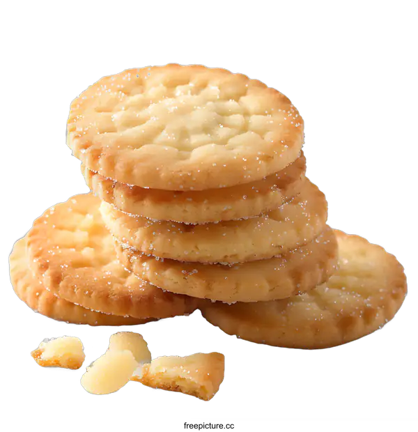 [Transparent Background PNG]Stack of Butter Cookies