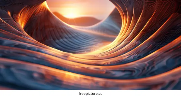 Abstract Tunnel Sunset Artwork