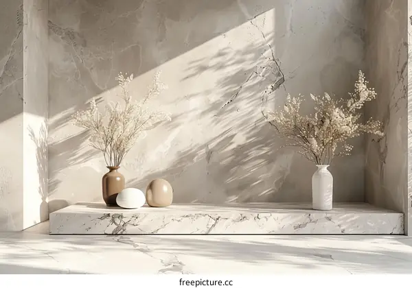 Elegant Minimalist Still Life with Dried Flowers