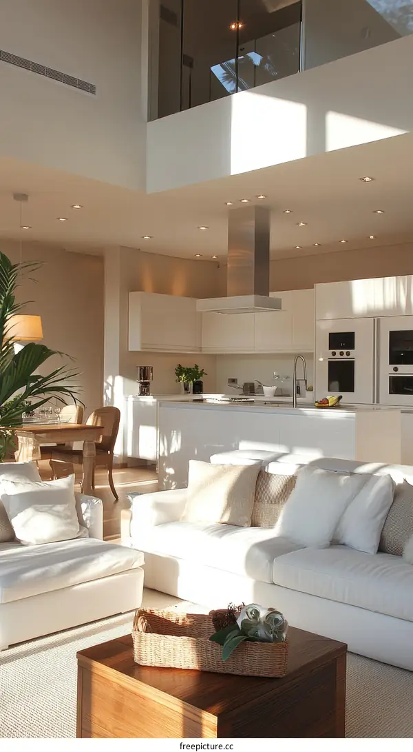 Modern Open-Plan Living and Kitchen Design