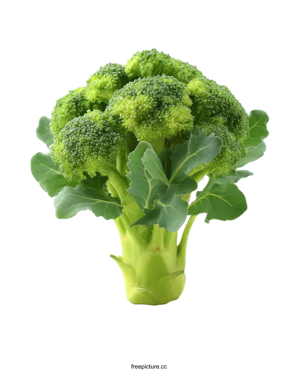 [Transparent Background PNG]Fresh Broccoli Head Close-up on White Background