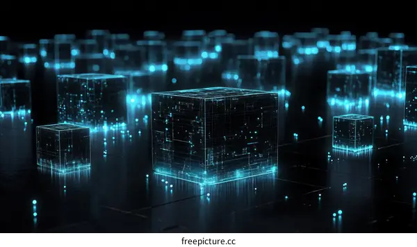 Abstract Digital Cubes Futuristic Technology