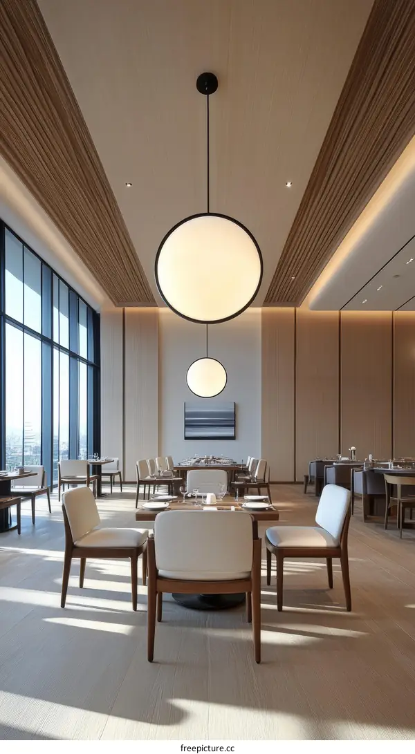 Modern Dining Area with Stylish Lighting