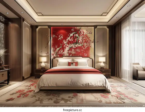 Elegant Chinese Style Bedroom Interior Design