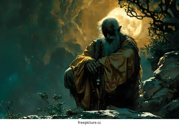 Old Man under the Moon