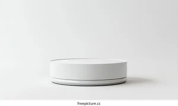 White Cylinder Pedestal on White Background