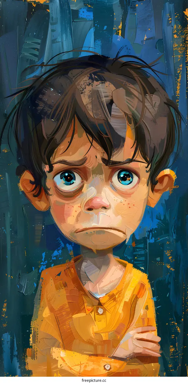 boy sad portrait