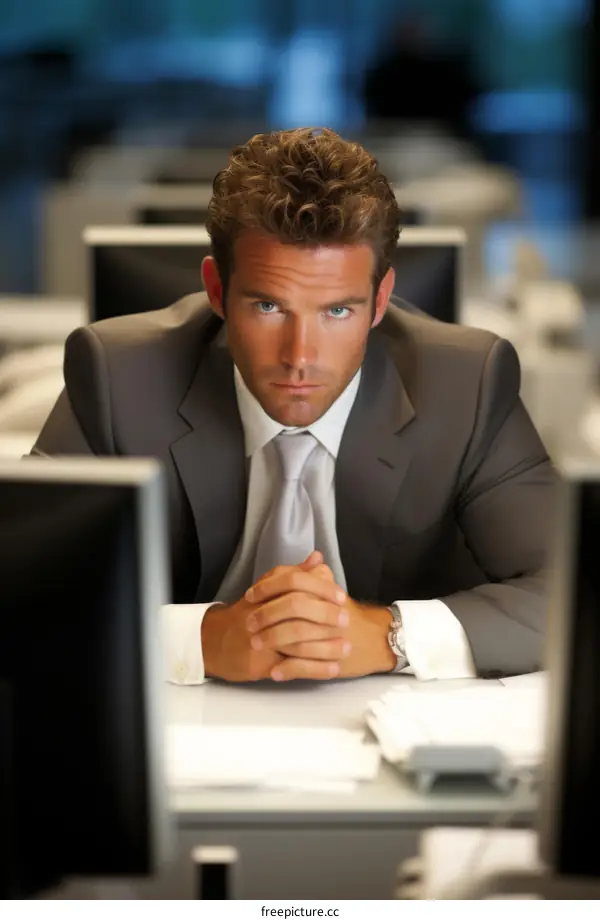 Confident Businessman in Modern Office
