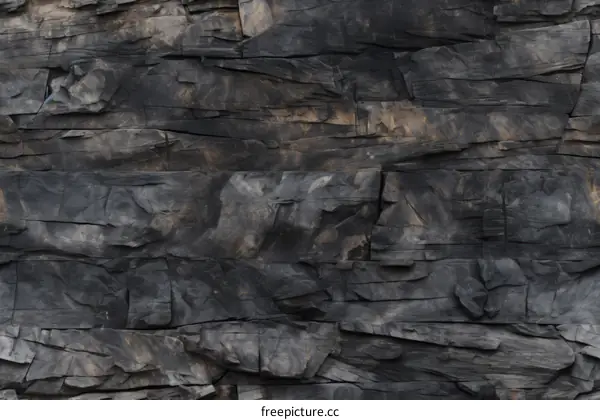 Black and gray rock wall texture