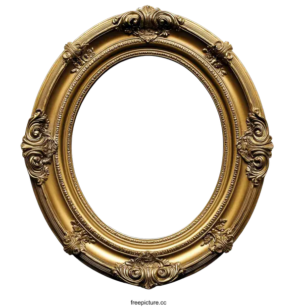 [Transparent Background PNG]Ornate Gold Picture Frame