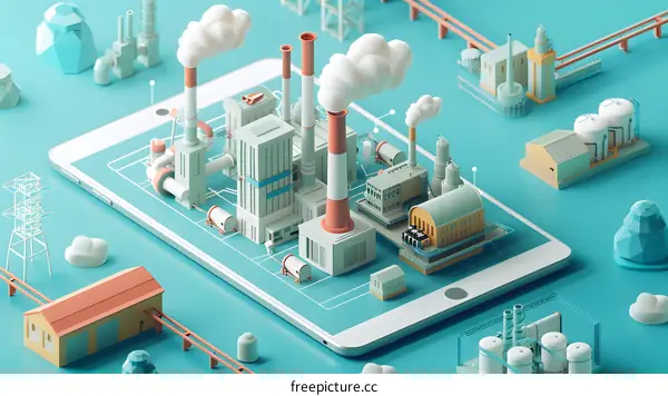 Smart factory isometric illustration