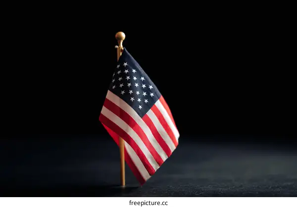 American Flag on a Dark Background