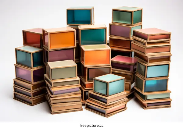 Abstract Colorful Block Stack