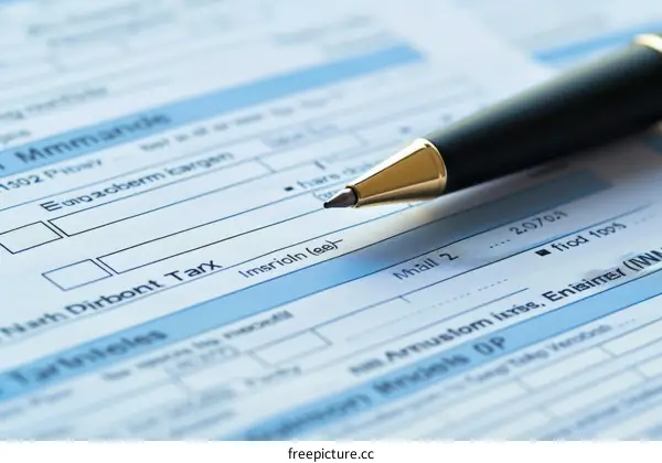 Black pen on top of a form