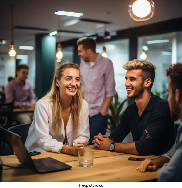 Colleagues discussing about new project