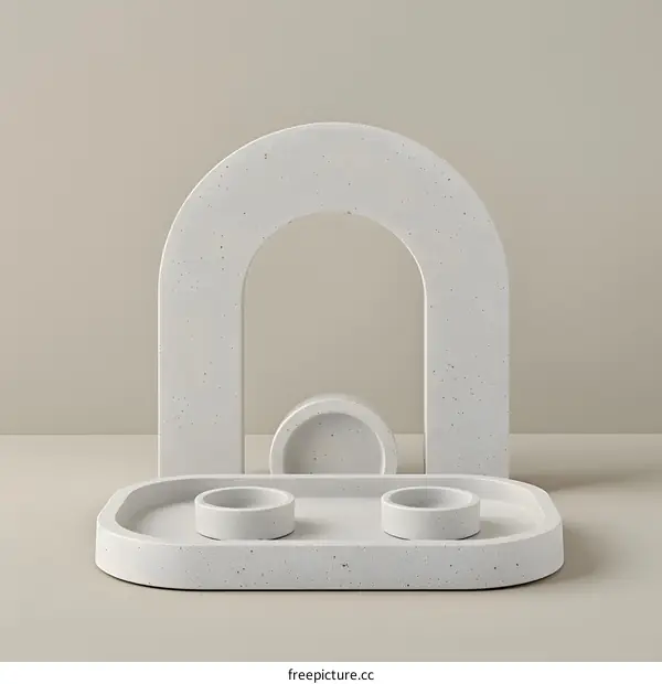 White Stone Arch Minimalist Product Display