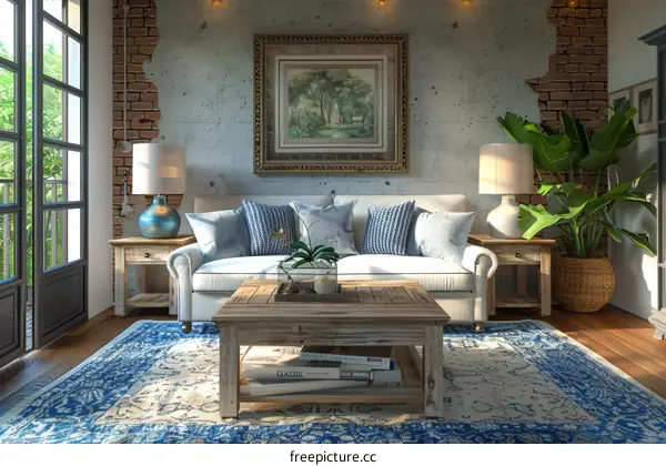 Cozy Living Room with Vintage Style