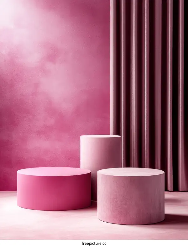 Pink and Purple Display Podiums