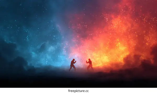 Two Silhouettes Confrontation in Cosmic Clouds