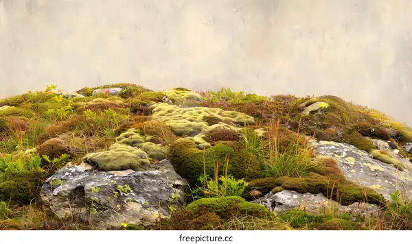 Green Mossy Rocks Nature Background