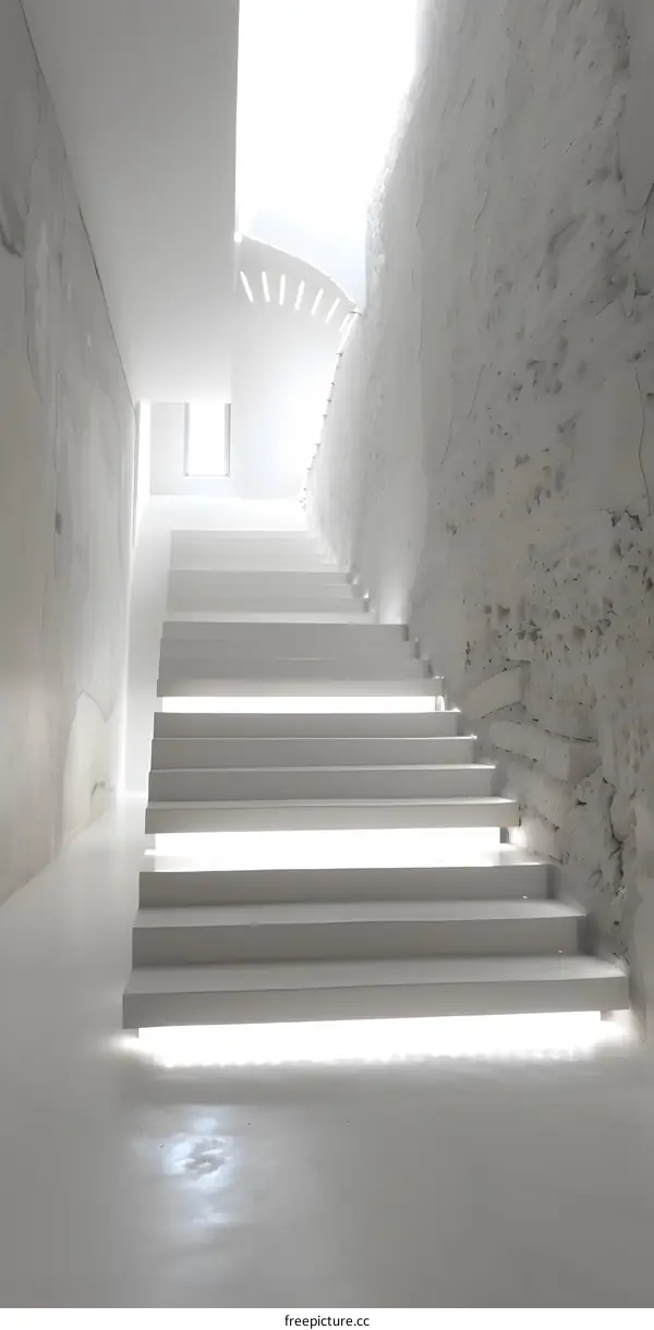 White Staircase Interior Design Minimalist Architecture