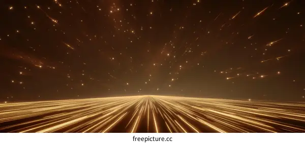 Golden Cosmic Highway Illustration