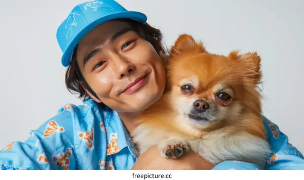 Japanese actor Mackenyu with his dog