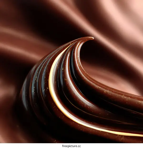 Close up of melted chocolate detail