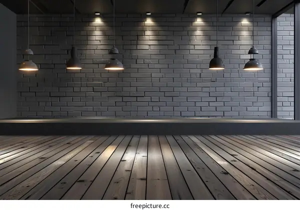 Modern Interior Design Brick Wall Wood Floor