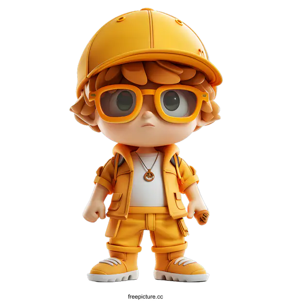 [Transparent Background PNG]Cute Cartoon Boy Character Wearing Yellow Outfit