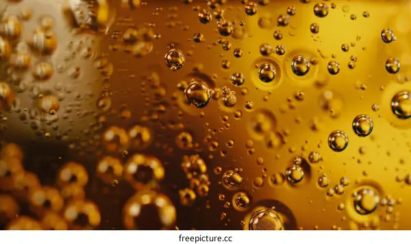 Bubbles in Amber Liquid