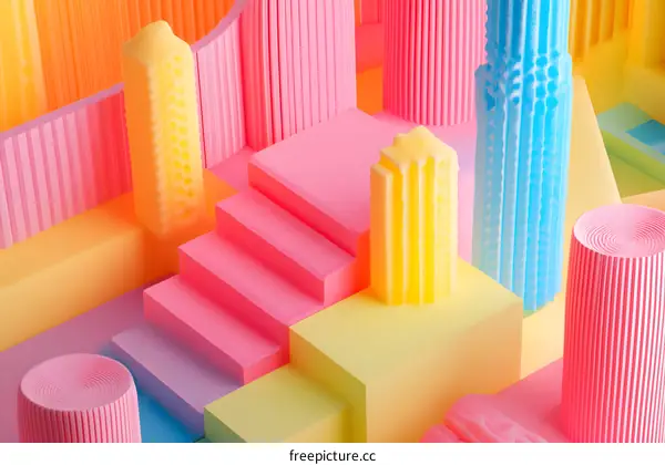 Abstract Colorful 3D Shapes Background