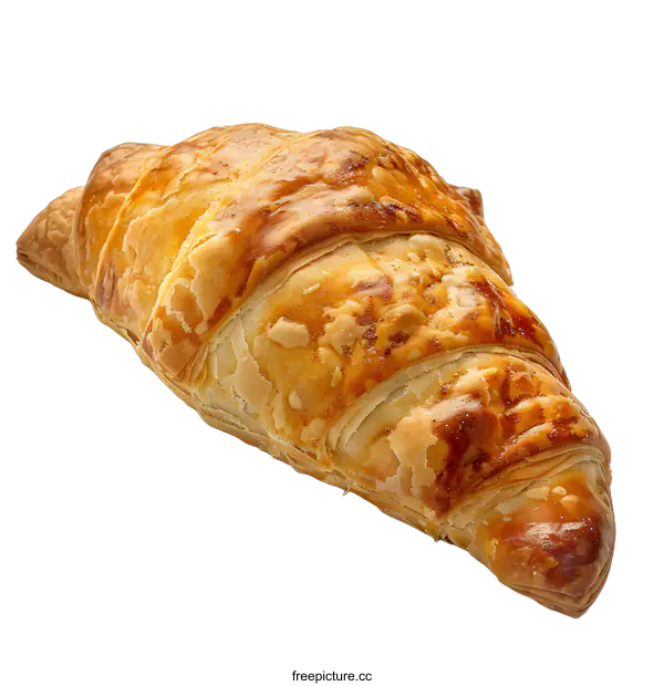 [Transparent Background PNG]Freshly Baked Croissant on White Background