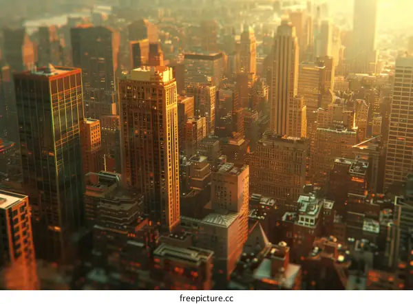 Golden Hour in a Miniature City
