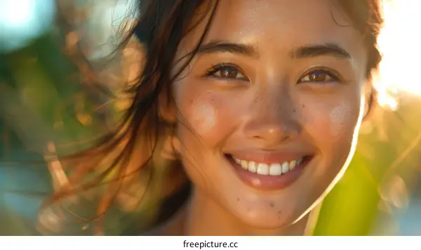Portrait of a beautiful Asian woman smiling