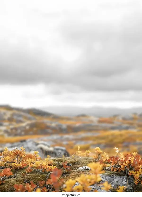 Autumn Landscape with Yellow and Red Foliage