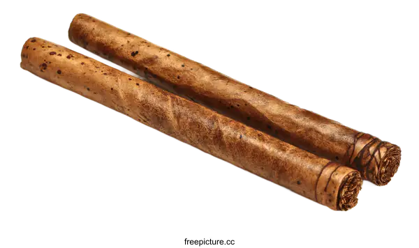 [Transparent Background PNG]Two Handmade Cigars Close-up