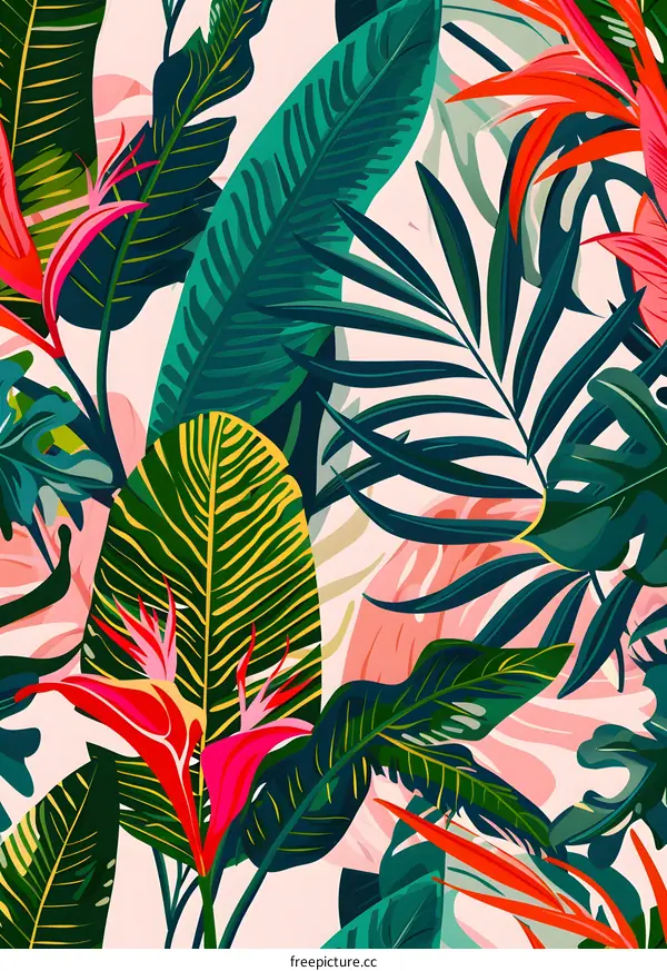 Tropical Leaves Seamless Pattern Design
