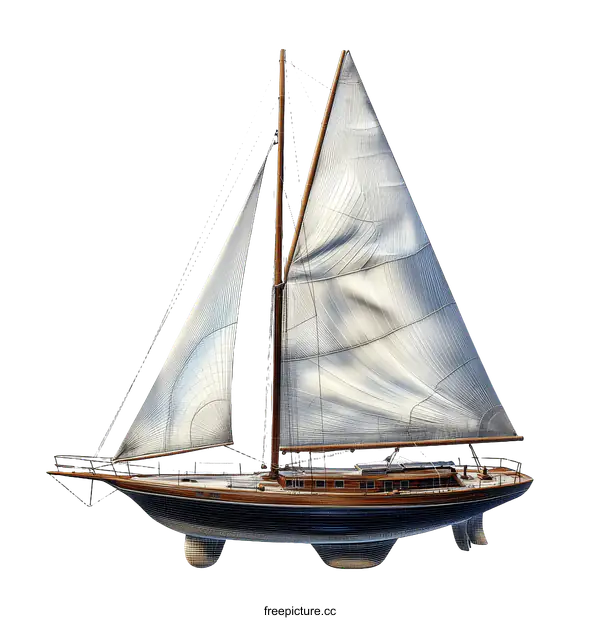 [Transparent Background PNG]Detailed Illustration of a Classic Sailing Vessel