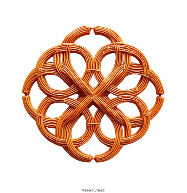[Transparent Background PNG]Intricate Woven Design in Orange