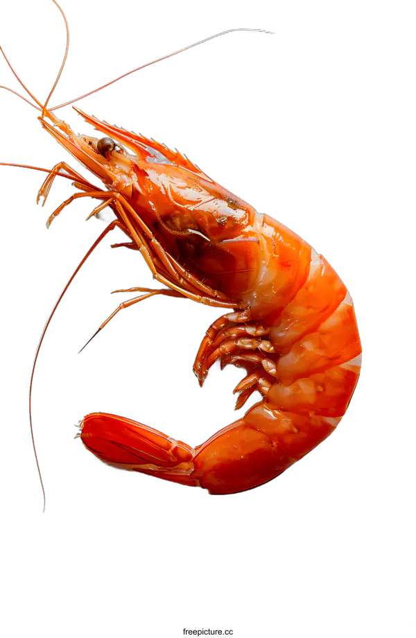 [Transparent Background PNG]Single red shrimp on white background
