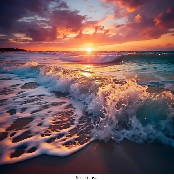 Beautiful sunset over the ocean