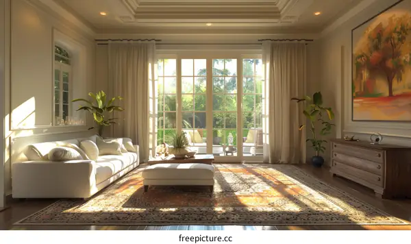 Modern Living Room with Large Window