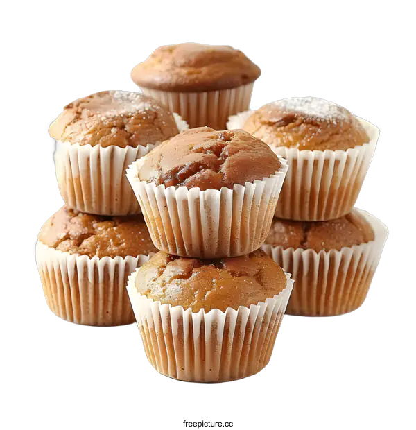 [Transparent Background PNG]Stacked fresh muffins