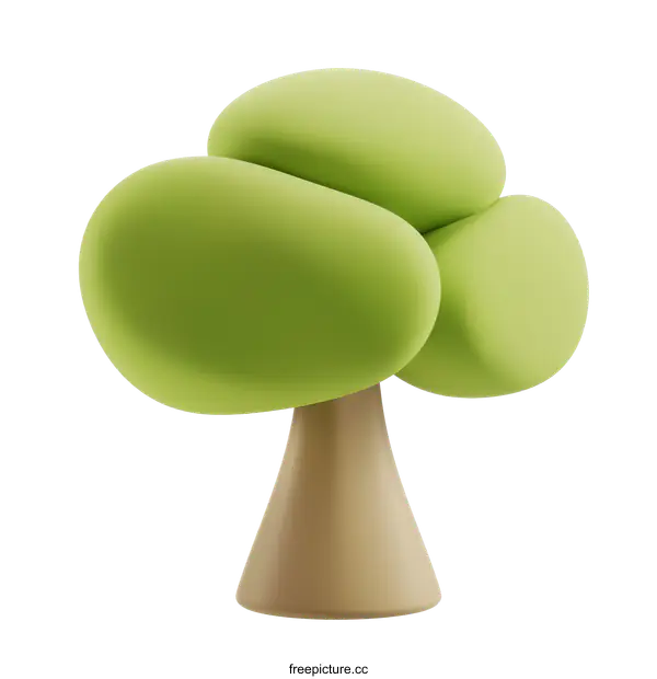[Transparent Background PNG]3D illustration of a simple tree