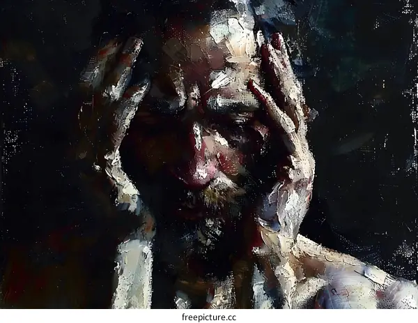 Portrait of a Man with Hands on Head