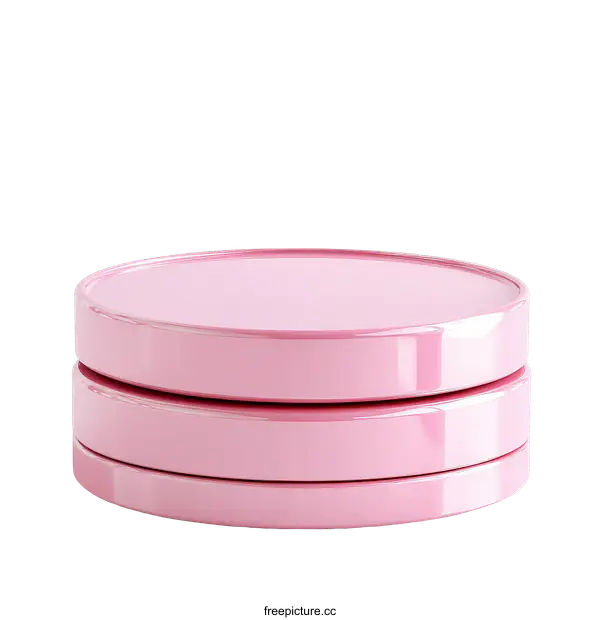 [Transparent Background PNG]Pink Round Display Product Stage Mockup