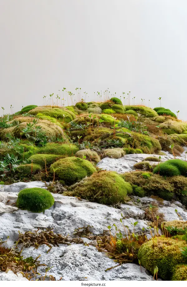 Green Moss Growing on Stone