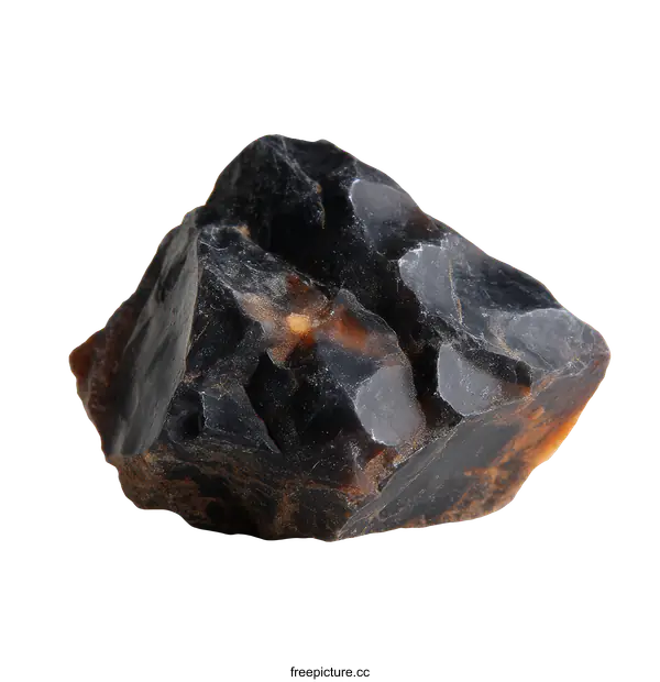 [Transparent Background PNG]Dark Black Agate Rough Stone Specimen