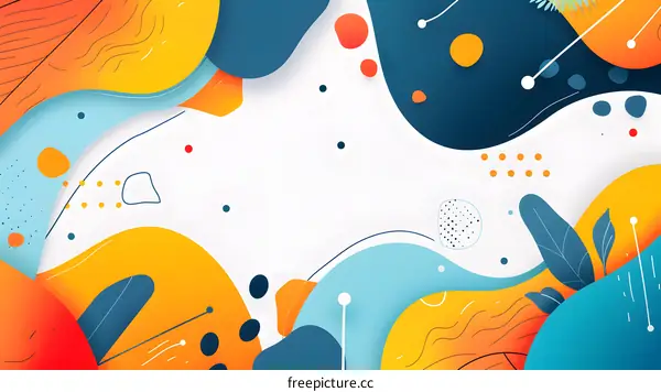 Abstract Background With Colorful Shapes And Lines